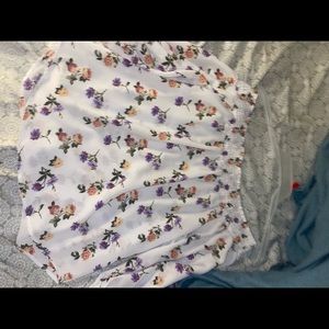 Off the Shoulder Blouse, Size: Large, Color: White with flowers